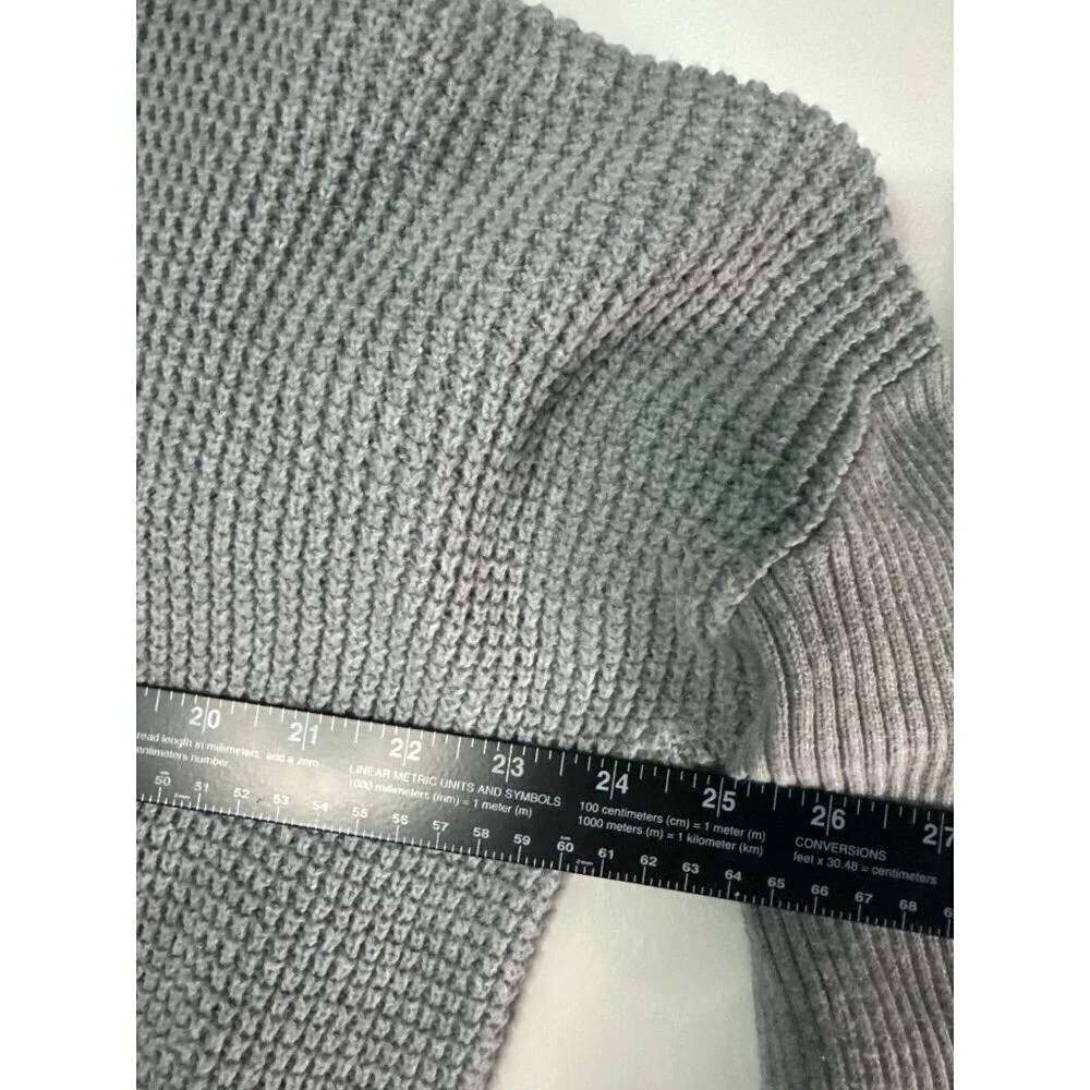 Michael Kors Womens Cable Knit Sweater Size L Gray Chunky Soft Cozy Fall Y2K
